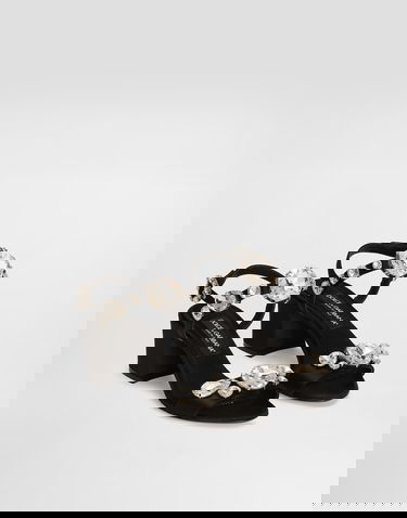 Tenisky a topánky Dolce & Gabbana Satin Sandals With Gemstone Embellishment Čierna | CR1801A9T438S488, 1