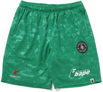 BAPE Bape Soccer Game Shorts Green 1I80153002-GREEN