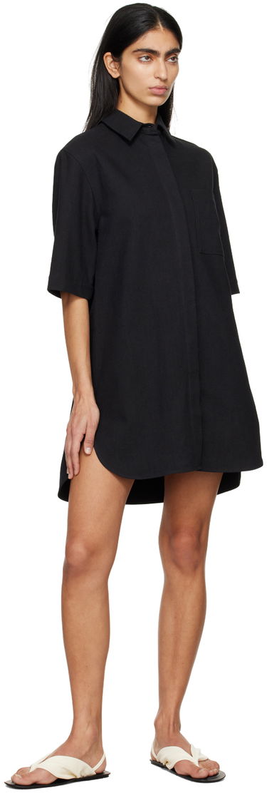 Šaty Loulou de Saison Loulou de Saison Basava Mini Shirt Dress Čierna | BASAVA, 3
