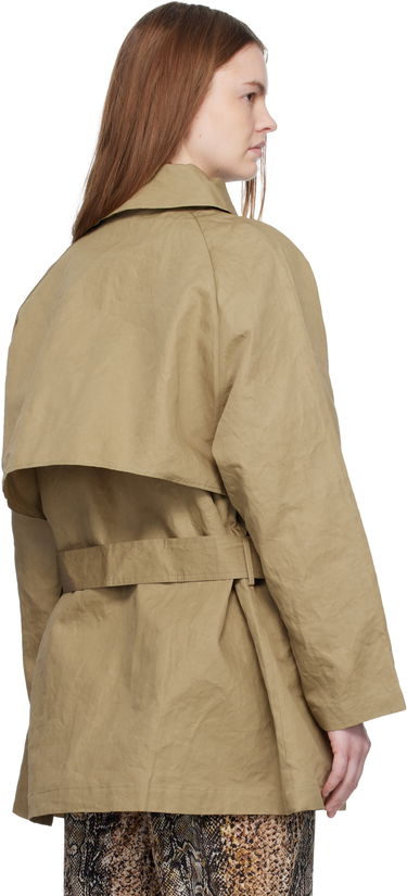 Trenčkot Baserange Clavo Double-Breasted Trench Coat with Self-Tie Belt Béžová | OUCC-OC-AU25, 2