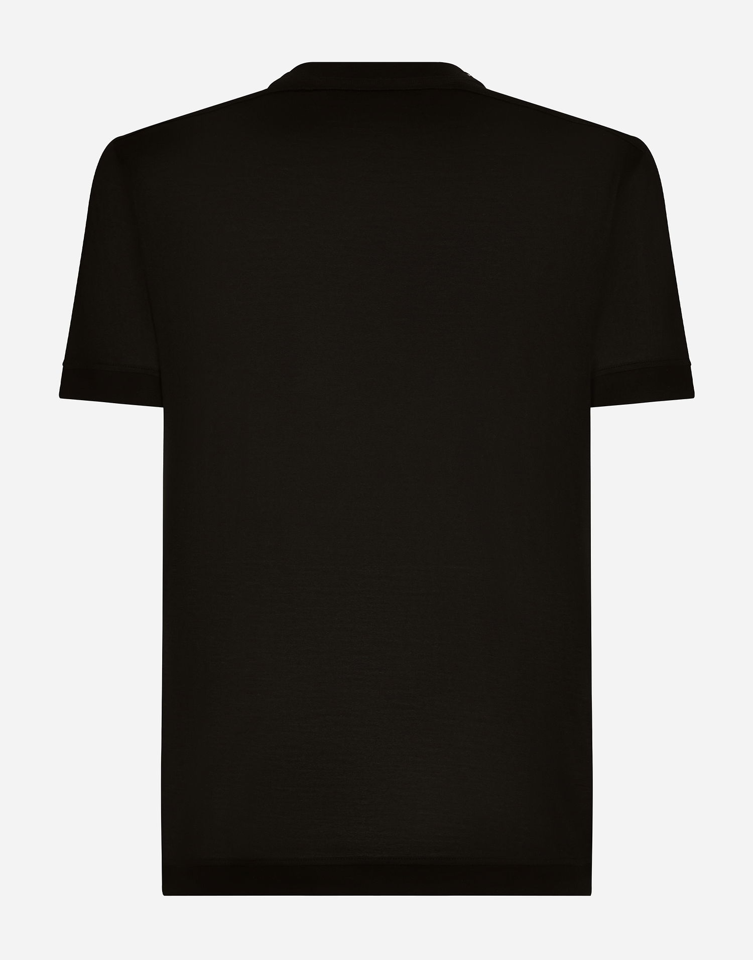Tričko Dolce & Gabbana Short-sleeved Silk T-shirt Čierna | G8RG0TFU75FN0000, 1