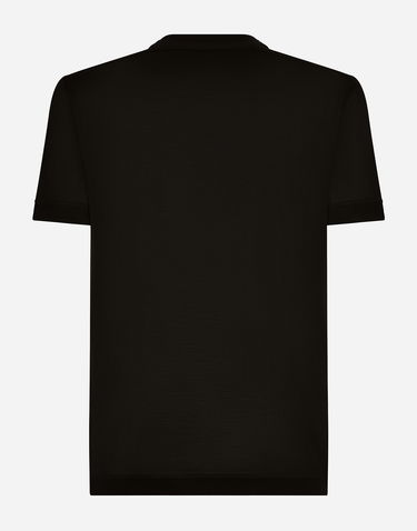 Tričko Dolce & Gabbana Short-sleeved Silk T-shirt Čierna | G8RG0TFU75FN0000, 1