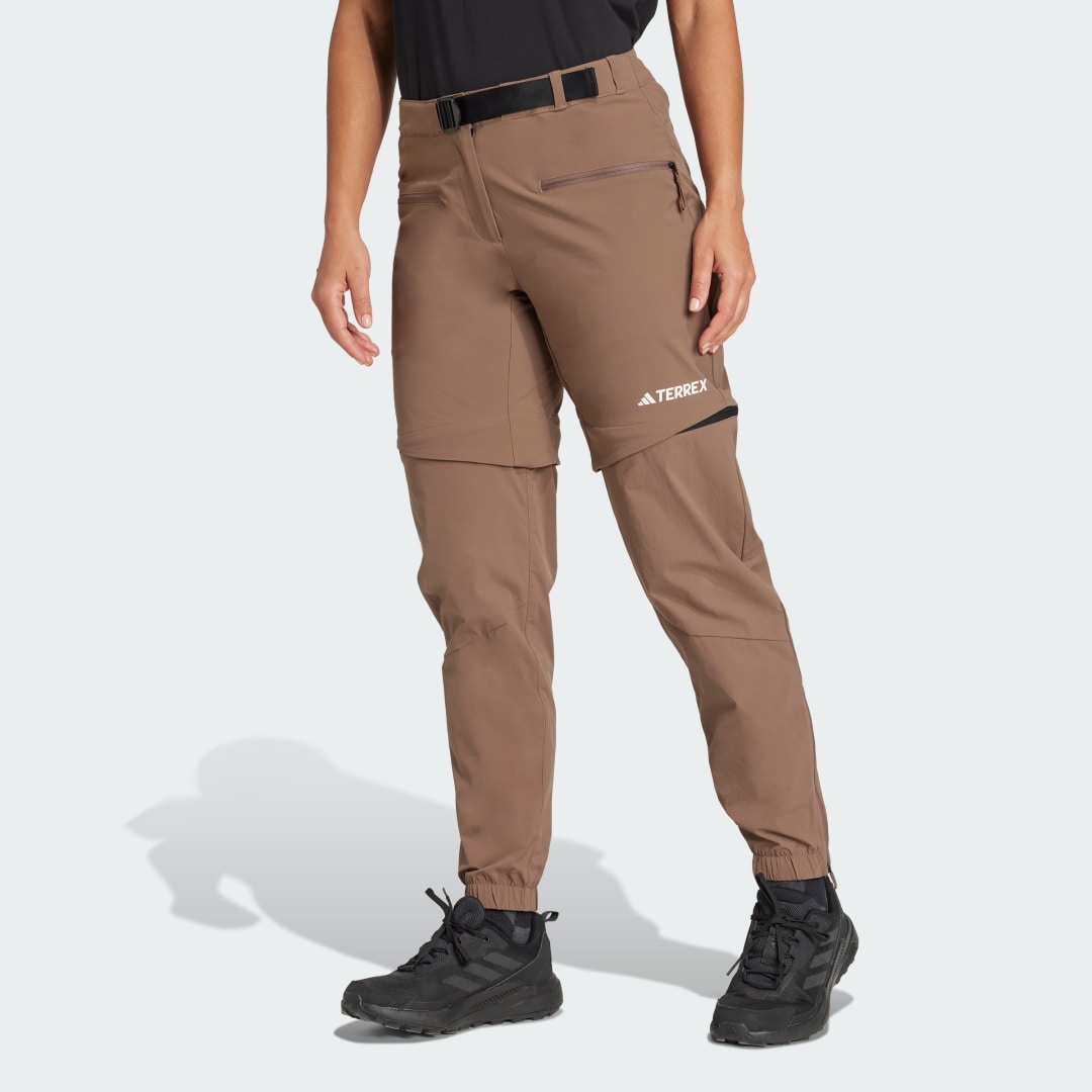 Nohavice adidas Performance Terrex Utilitas Hiking Zip-Off Pants Hnedá | JL6171, 0