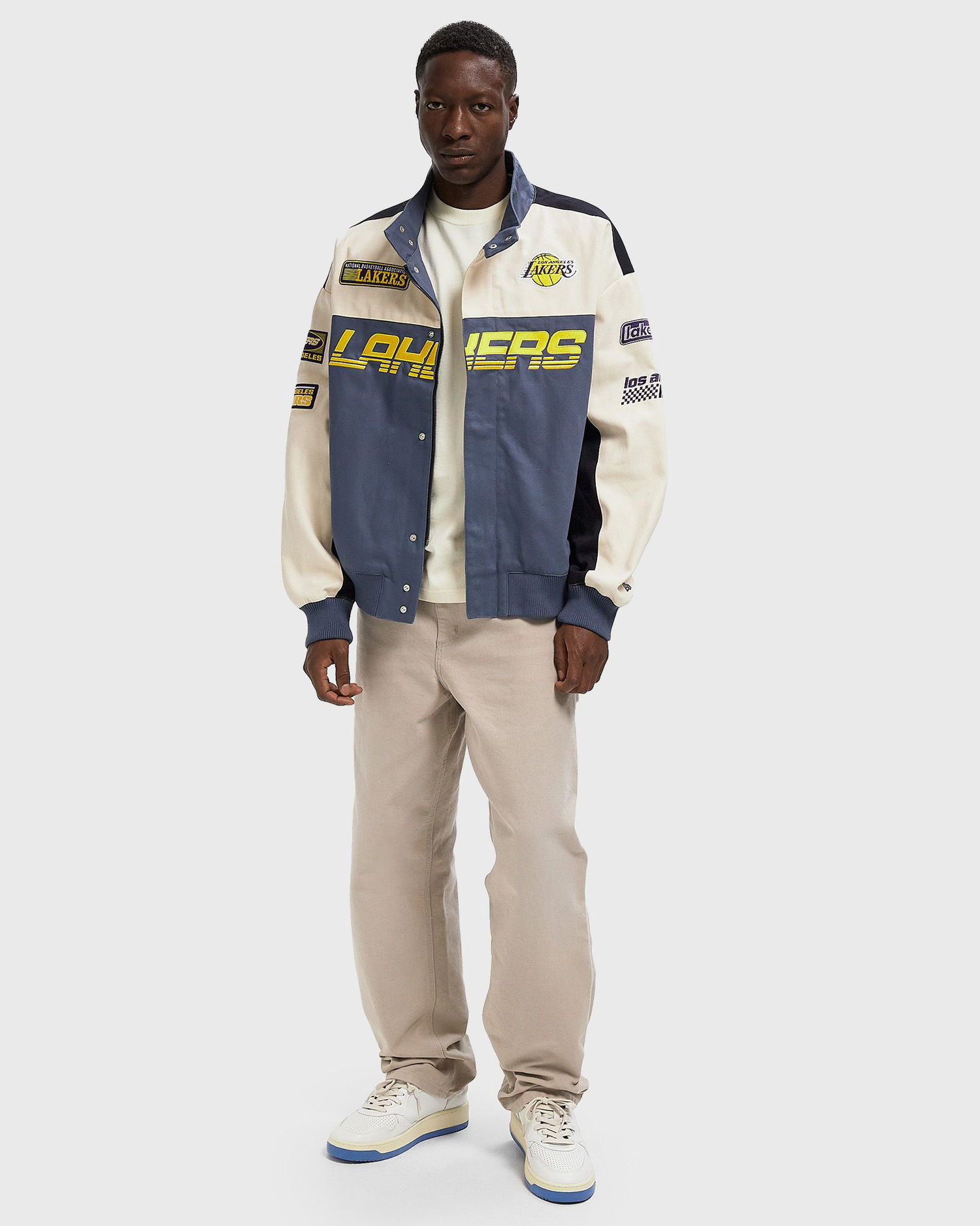 Bunda New Era Los Angeles Lakers NBA Motorsport Jacket Modrá | 60684335, 1