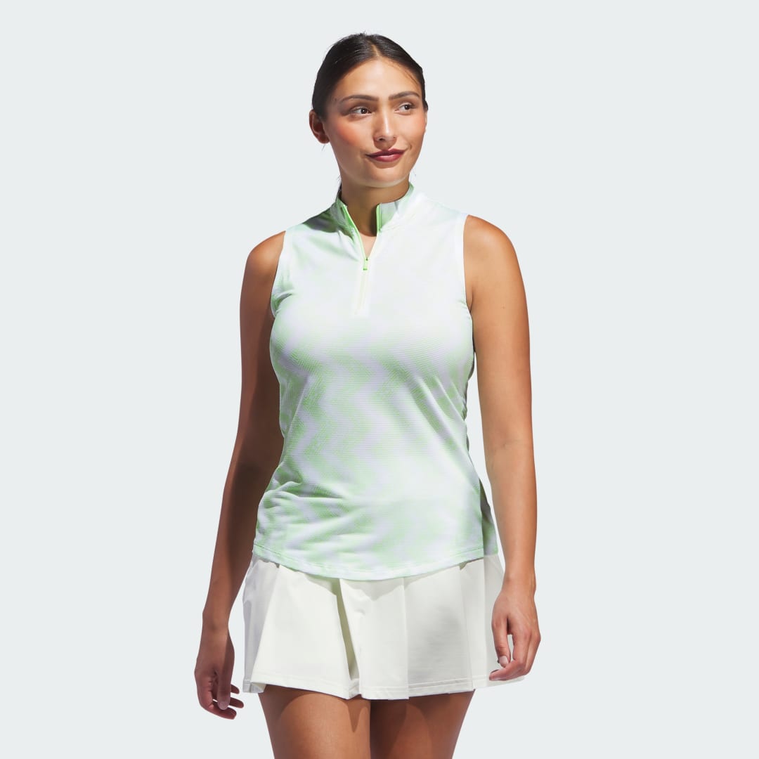 Tielko adidas Performance Sleeveless Printed Golf Polo Shirt Zelené | IP4230, 0