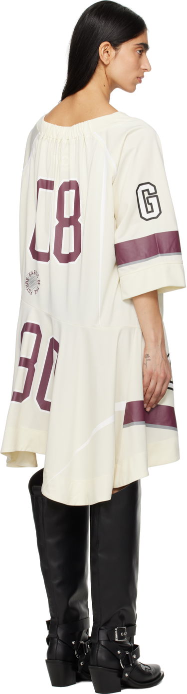 Šaty GANNI GANNI Future Mesh Oversized Minidress Béžová | T4300, 2