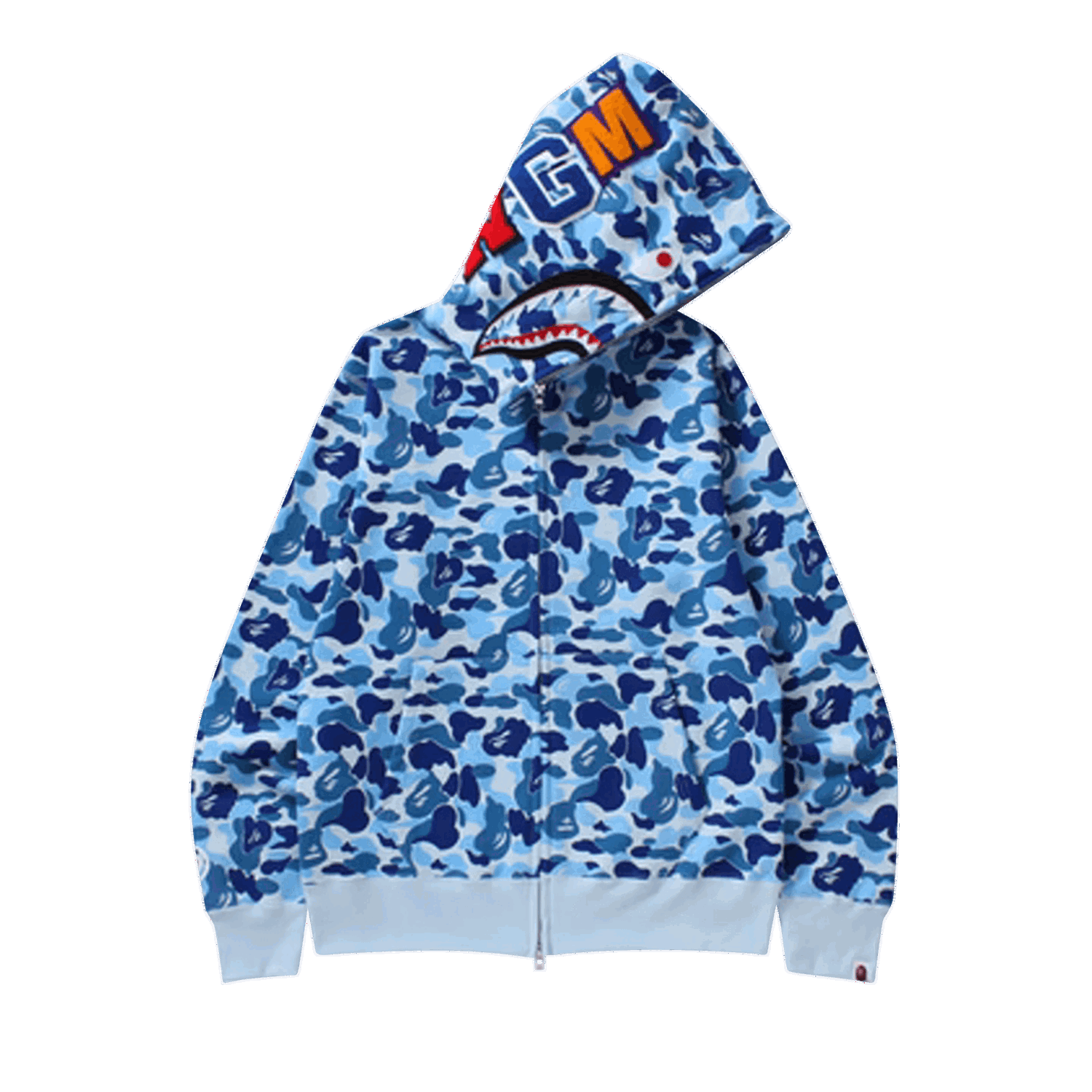 Mikina BAPE Shark Full Zip Hoodie Modrá | 1D20 115 013 BLUE, 0
