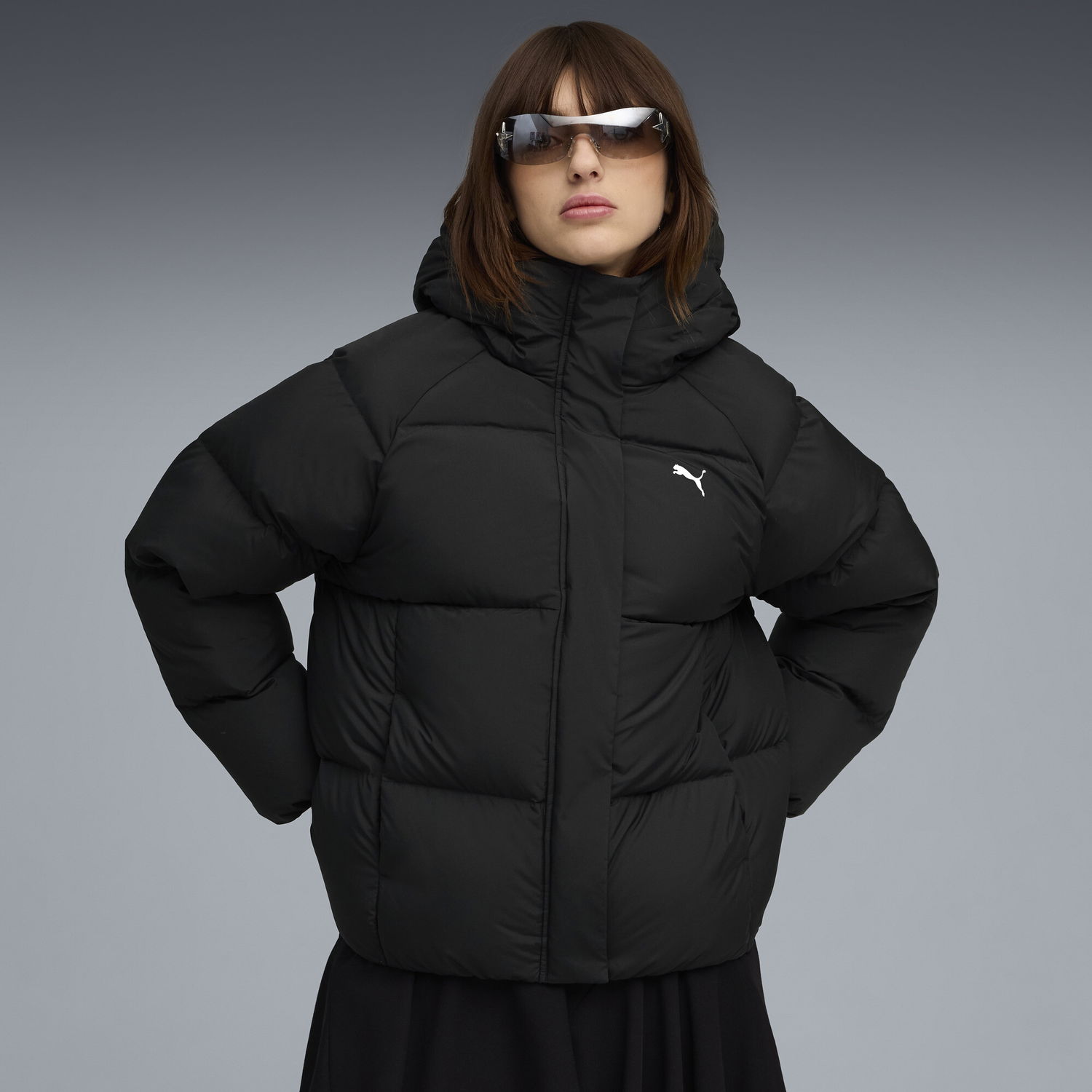 Prešívaná bunda Puma Hooded Padded Down Jacket Čierna | 688392_01, 0