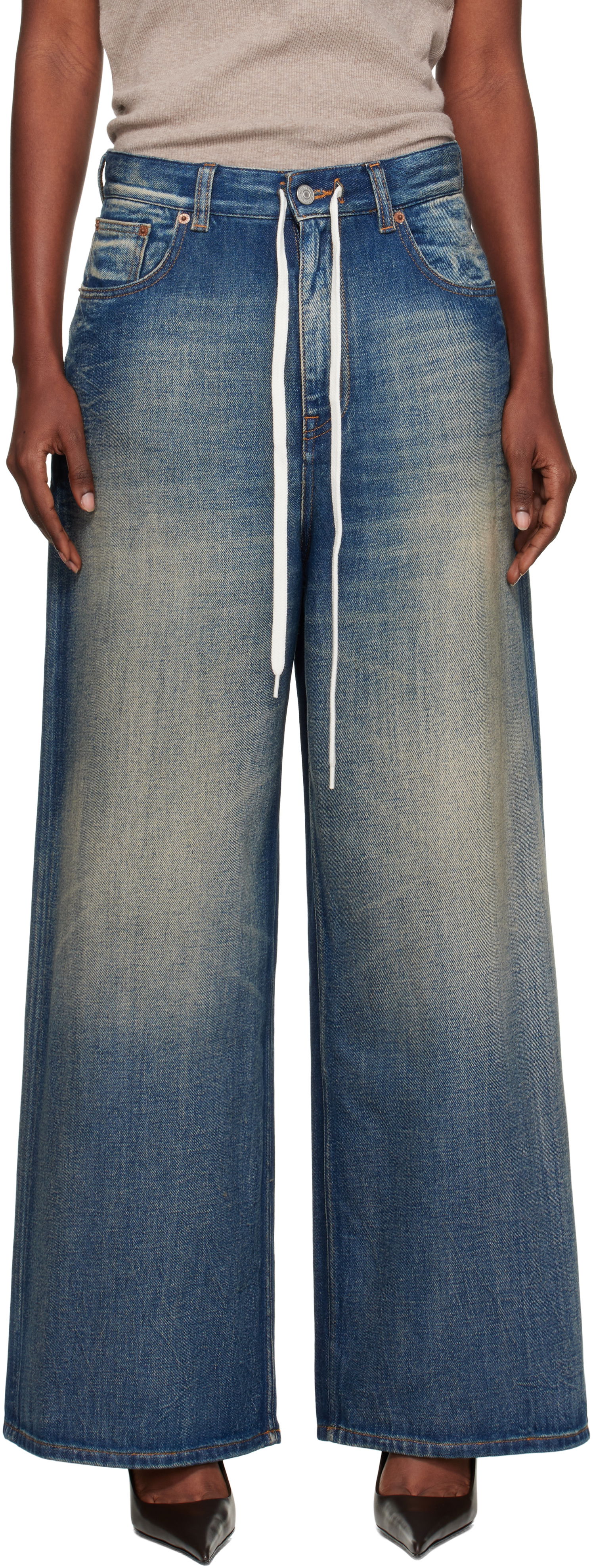 Džínsy Maison Margiela MM6 Maison Margiela Wide-Leg Jeans Modrá | S52LA0262 M30017, 0