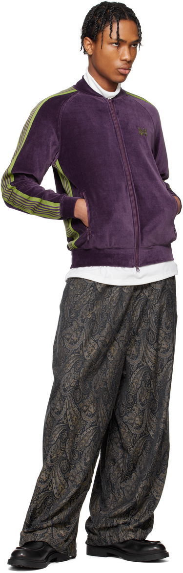Mikina Needles Needles Rib Collar Track Jacket Fialová | QV319, 3
