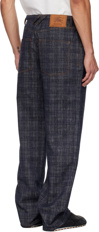 Džínsy Burberry Burberry Loose Check Jeans Modrá | 8110647, 2