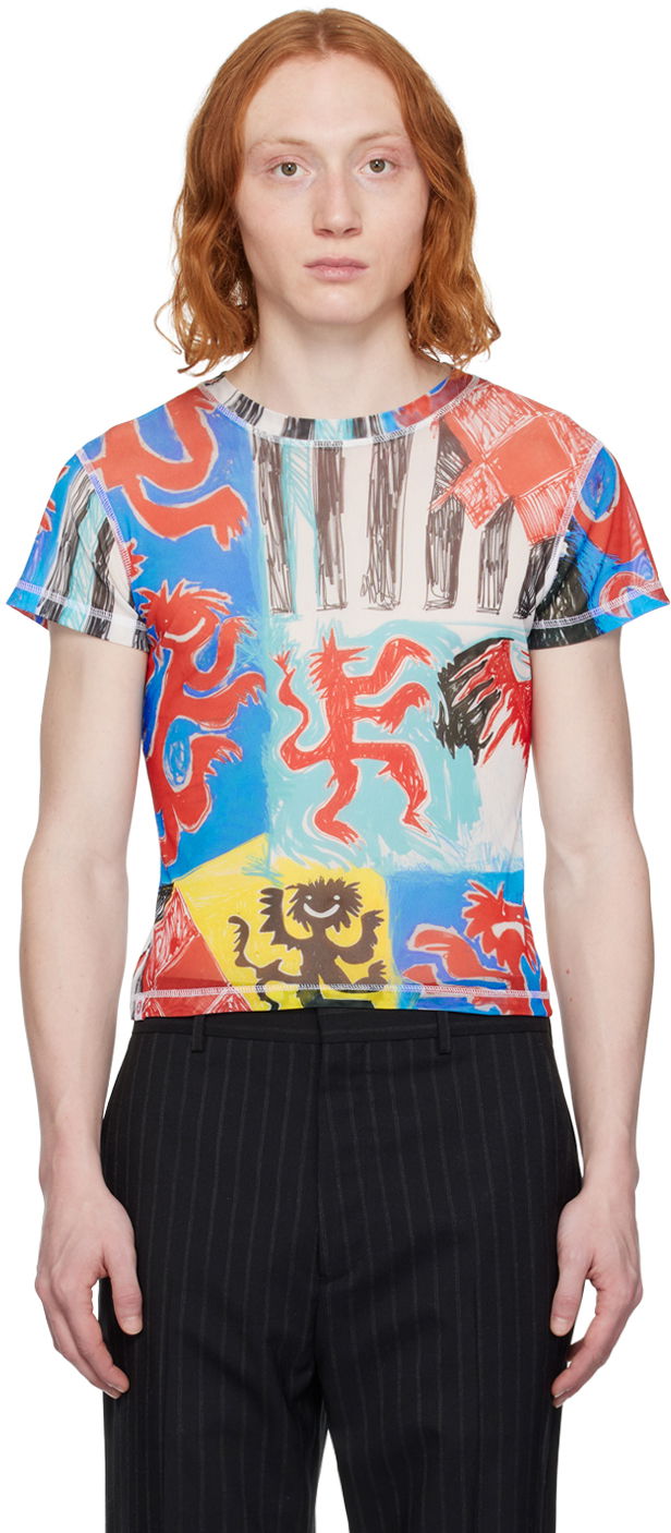 Graphic Print Mesh Baby T-Shirt