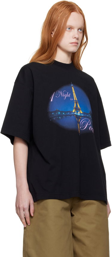 Tričko VETEMENTS VETEMENTS 'Night In Paris' Oversized T-Shirt Čierna | UH76TR410B, 1