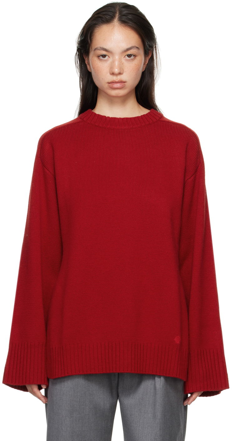 Sveter Loulou de Saison Loulou de Saison Safi Ribbed Knit Sweater Červená | SAFI, 0