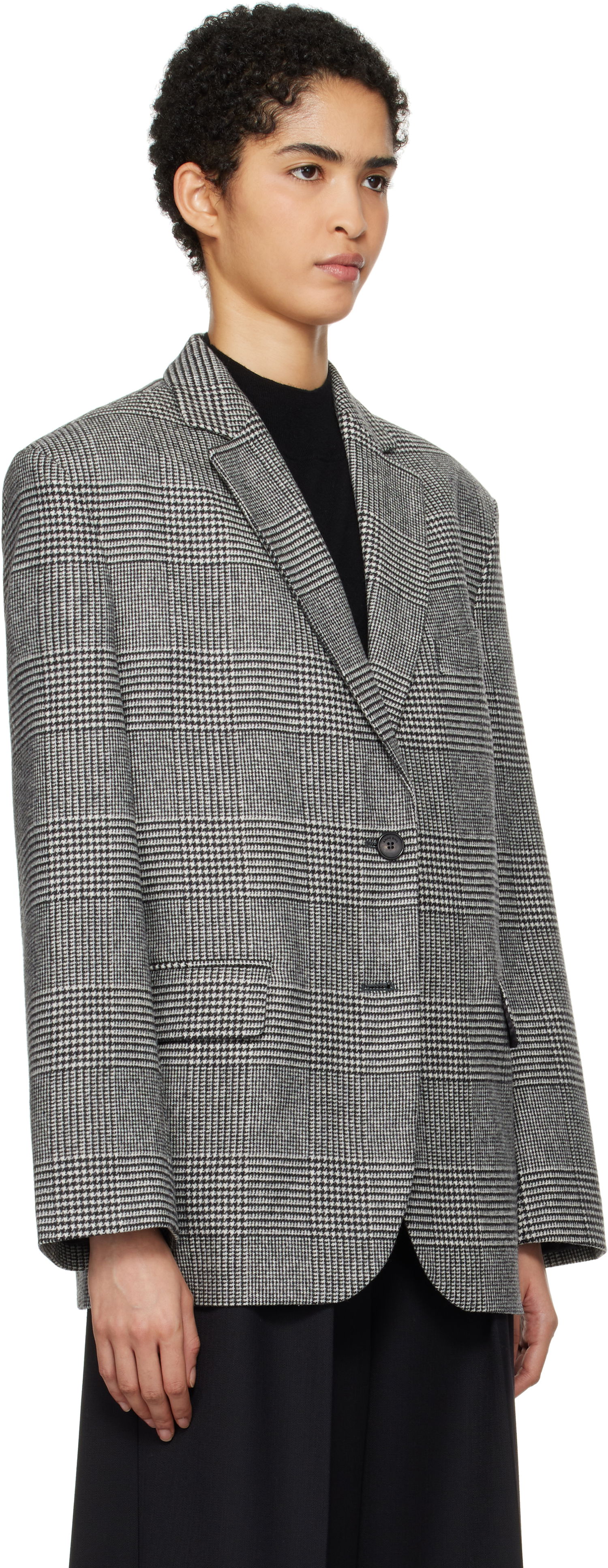 Bunda Anine Bing Quinn Houndstooth Blazer Čierna | A-01-2008-MTL37, 1