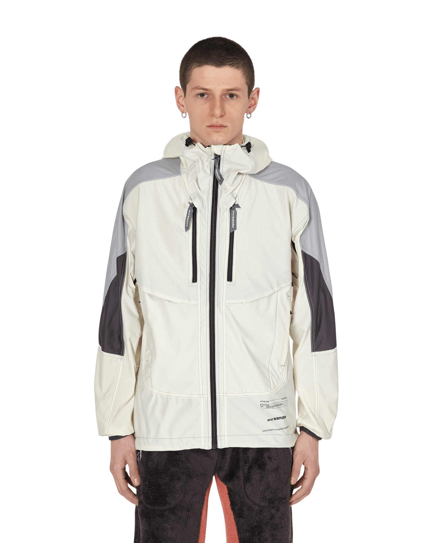 Bunda and wander x Slam Jam Raschel Rip Shell Hooded Jacket Biela | AWW-FT137 13, 0