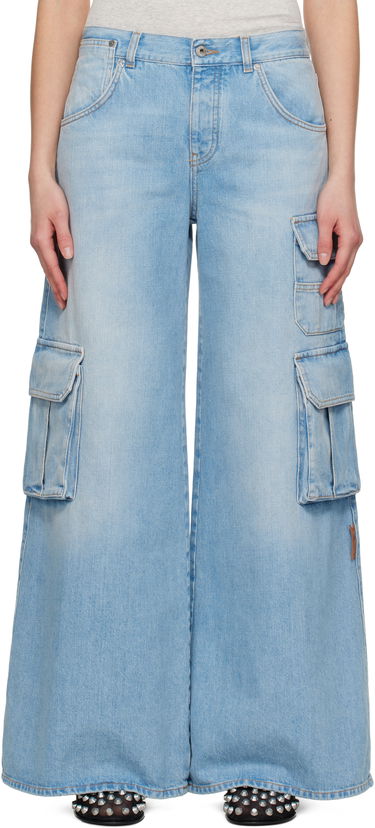 Cargo nohavice Off-White Off-White Wide-Leg Cargo Denim Jeans Modrá | OWYB019S25DEN0024000, 0
