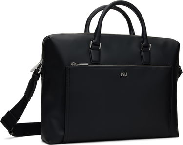 Taška cez rameno BOSS BOSS Grained Faux-Leather Briefcase Čierna | 50536088, 1
