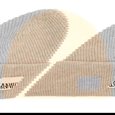 Kulicha GANNI Light Structured Rib Knit Beanie Béžová | A5369-196, 0