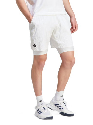 Šortky adidas Performance AEROREADY Pro Two-in-One Seersucker Tennis Shorts Biela | IA7101