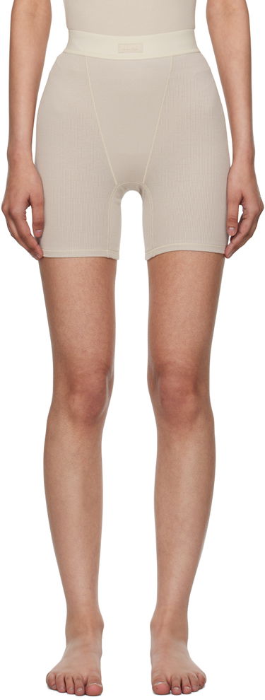 Šortky SKIMS Ribbed Boxer Shorts Béžová | PN-HWS-0042, 0