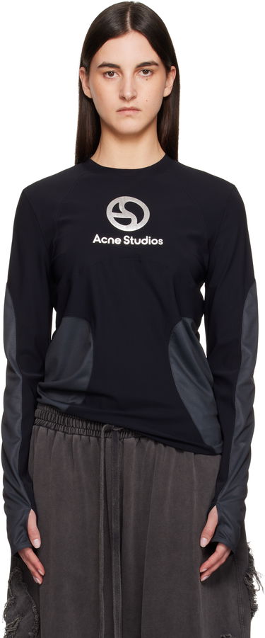 Tričko Acne Studios Acne Studios Long Sleeve Logo T-shirt Čierna | BL0409-, 0