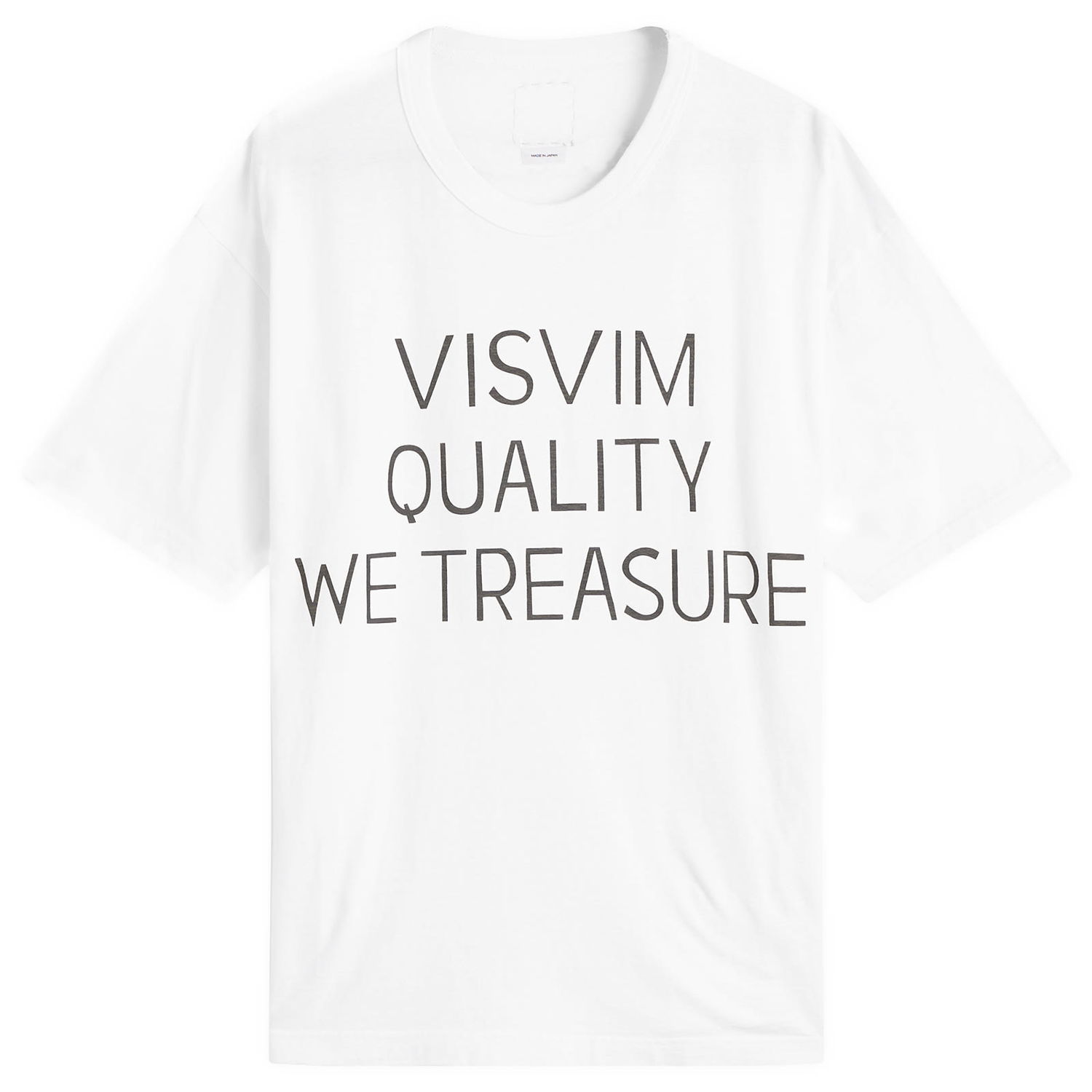 Tričko visvim Jumbo T-Shirt with 'VISVIM QUALITY WE TREASURE' print, Size Large Biela | 0125205010016-WHT, 0