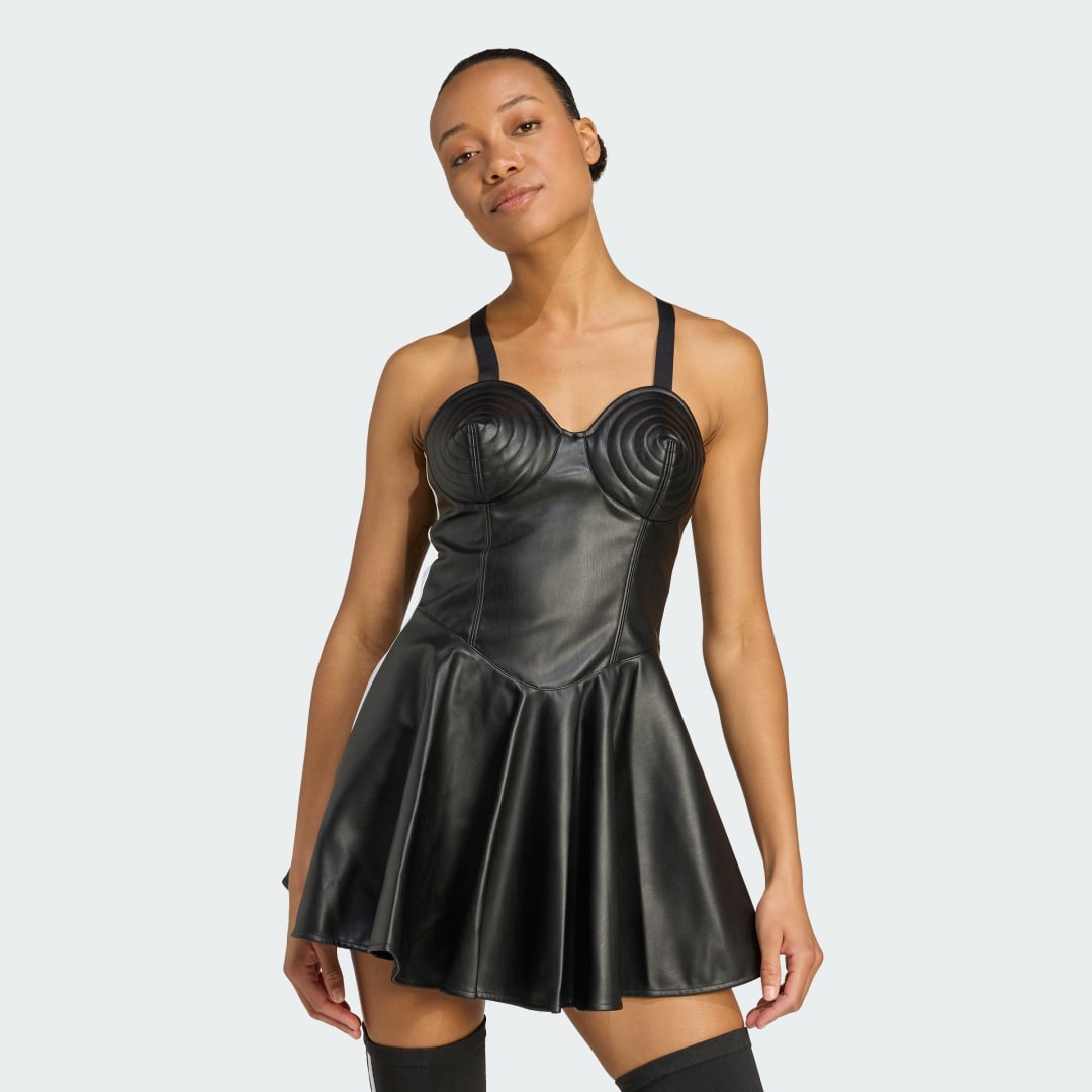 Šaty adidas Performance Jeremy Scott Faux-Leather Dress Čierna | JW0833, 0