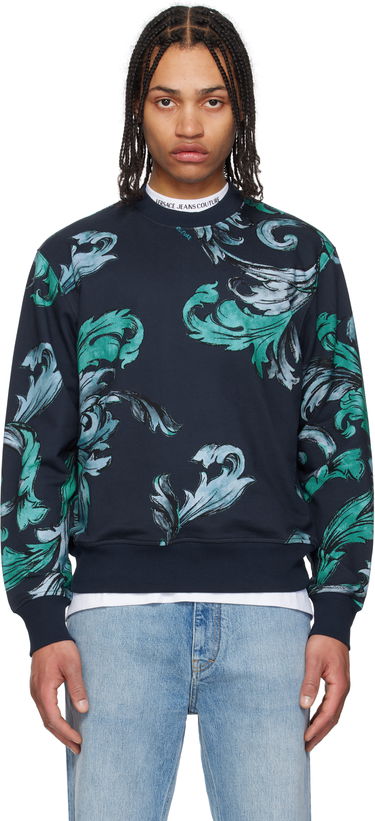 Sveter Versace Versace Jeans Couture Graphic Print Sweatshirt Navy | E78GAI3R0_EFS190, 0
