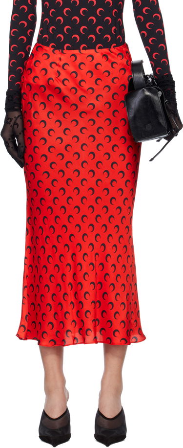 Sukňa Marine Serre Marine Serre Moon Print Satin Midi Skirt Červená | WSK070A CWOV0060, 0
