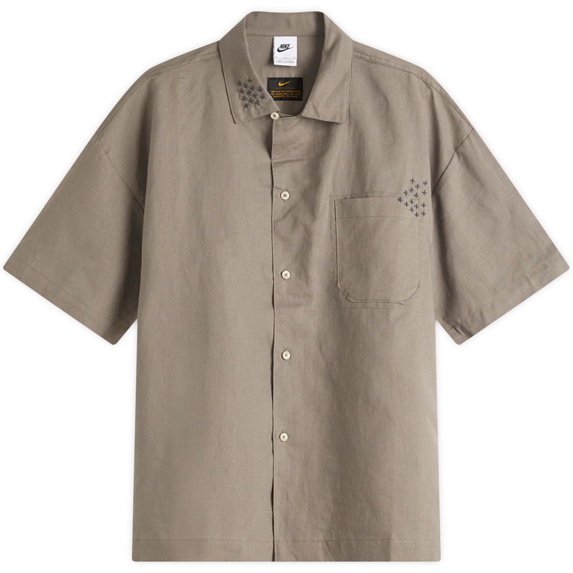 Košeľa Nike Life Sashiko Short Sleeve Shirt, Size Large Šedá | HJ2981-289