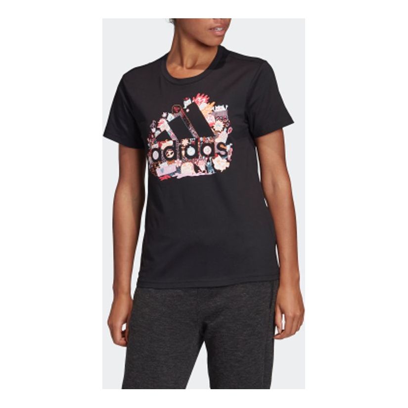 Tričko adidas Originals Floral Graphic Sports T-Shirt Čierna | FJ5025, 0