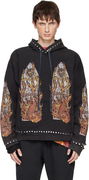 Studded Stained Glass Flame Graphic Hoodie