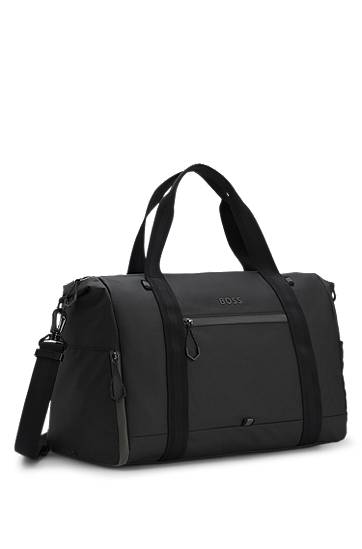 Cestovná taška BOSS Faux-leather Holdall with Reflective Details Čierna | 50558357, 1