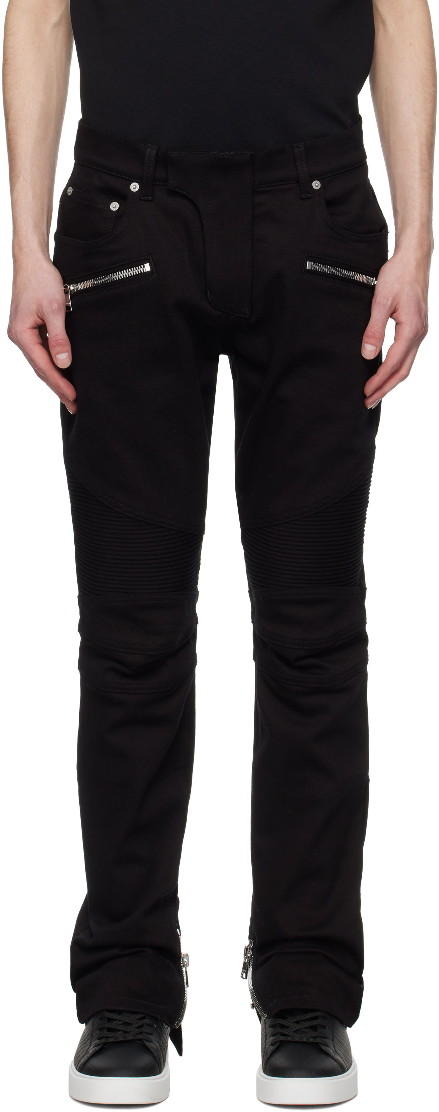 Džínsy Balmain Balmain Slim-Fit Biker Jeans Čierna | EH1MG115DF63, 0