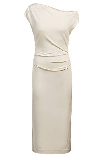 Šaty BOSS Stretch Jersey Off-The-Shoulder Dress Béžová | 50540871, 0
