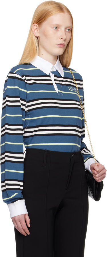 Polo tričko Burberry Burberry Long-Sleeve Striped Polo Modrá | 8106236, 4