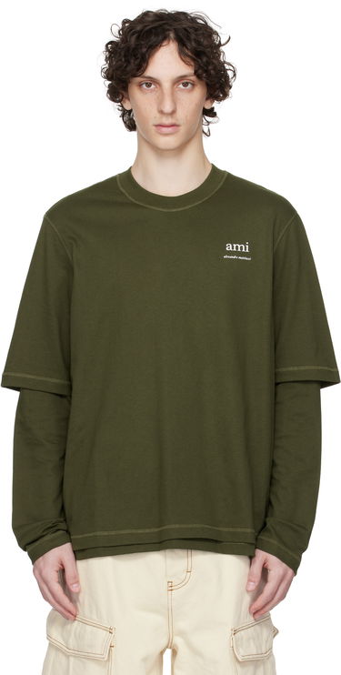 Tričko AMI AMI Double Layered Long Sleeves T-Shirt Zelené | HTS248.JE0119, 0