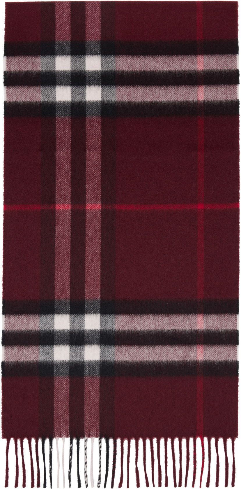Šál Burberry Burberry Check Cashmere Scarf Vínová | 8112639