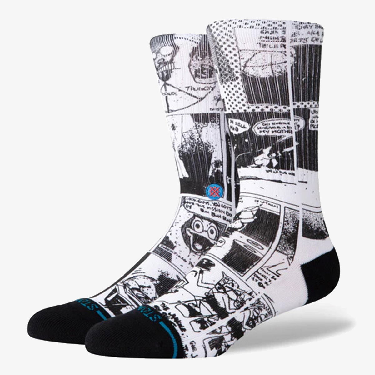 Comic Print Crew Socks