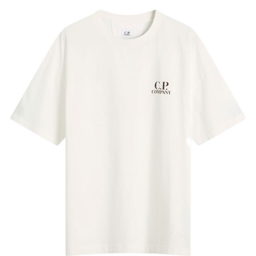 Tričko C.P. Company Logo Print T-Shirt Biela | 19CMTS103A-005100W-103
