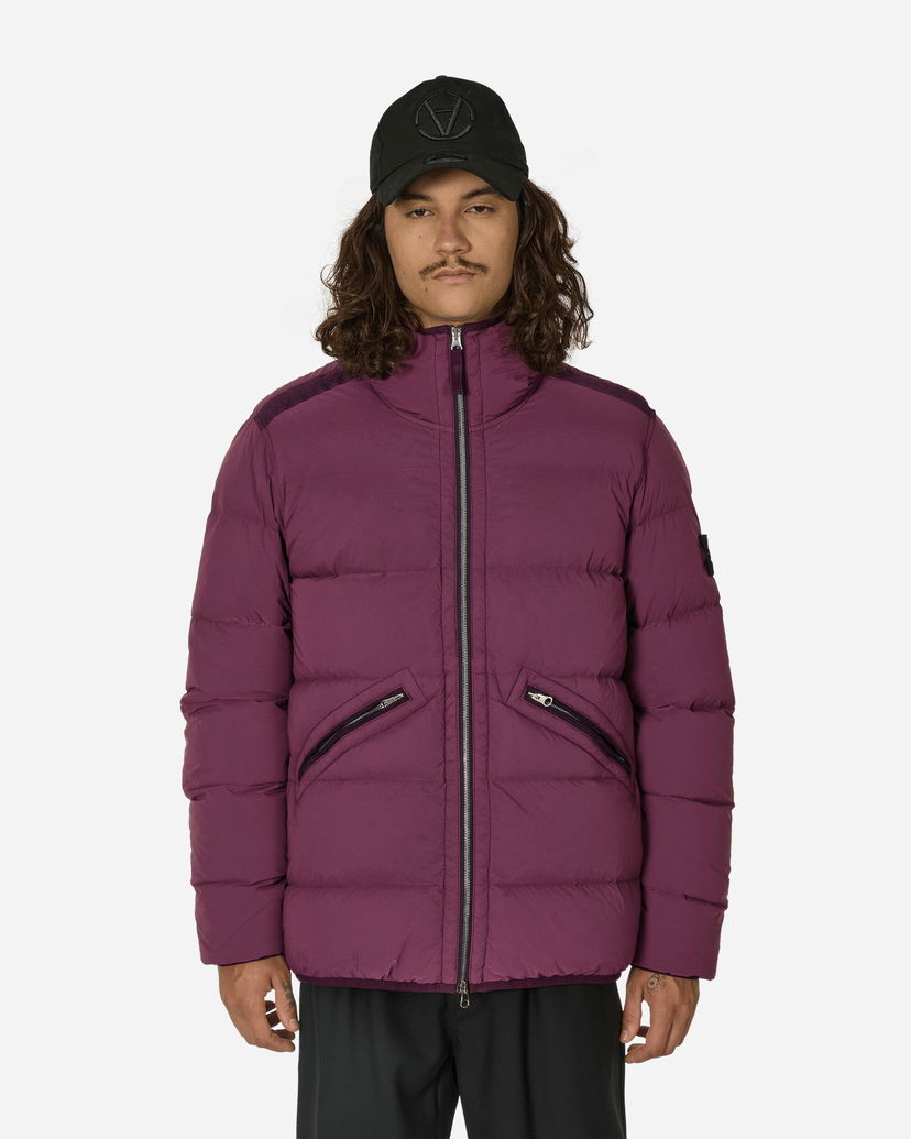 Bunda Stone Island Seamless Tunnel Nylon Hooded Down Jacket Dark Burgundy Vínová | 811543128 V0011