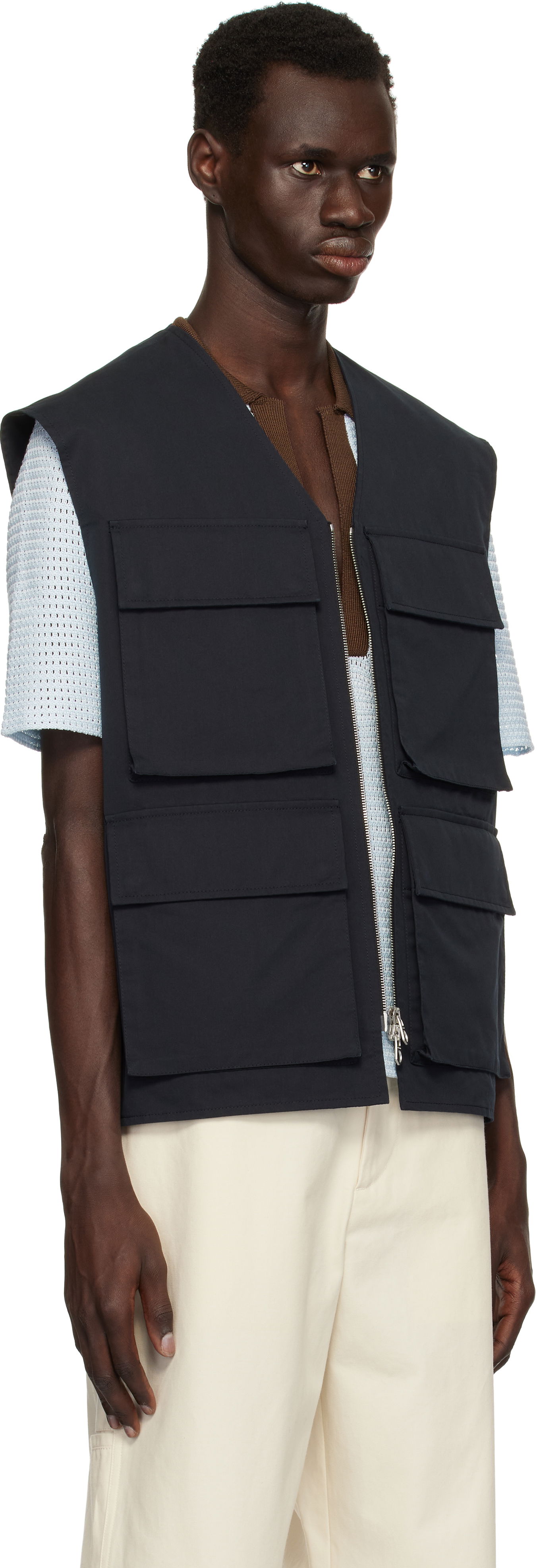 Vesta Jil Sander Jil Sander Bellows Pocket Vest Navy | J22SW0001_J45266, 1