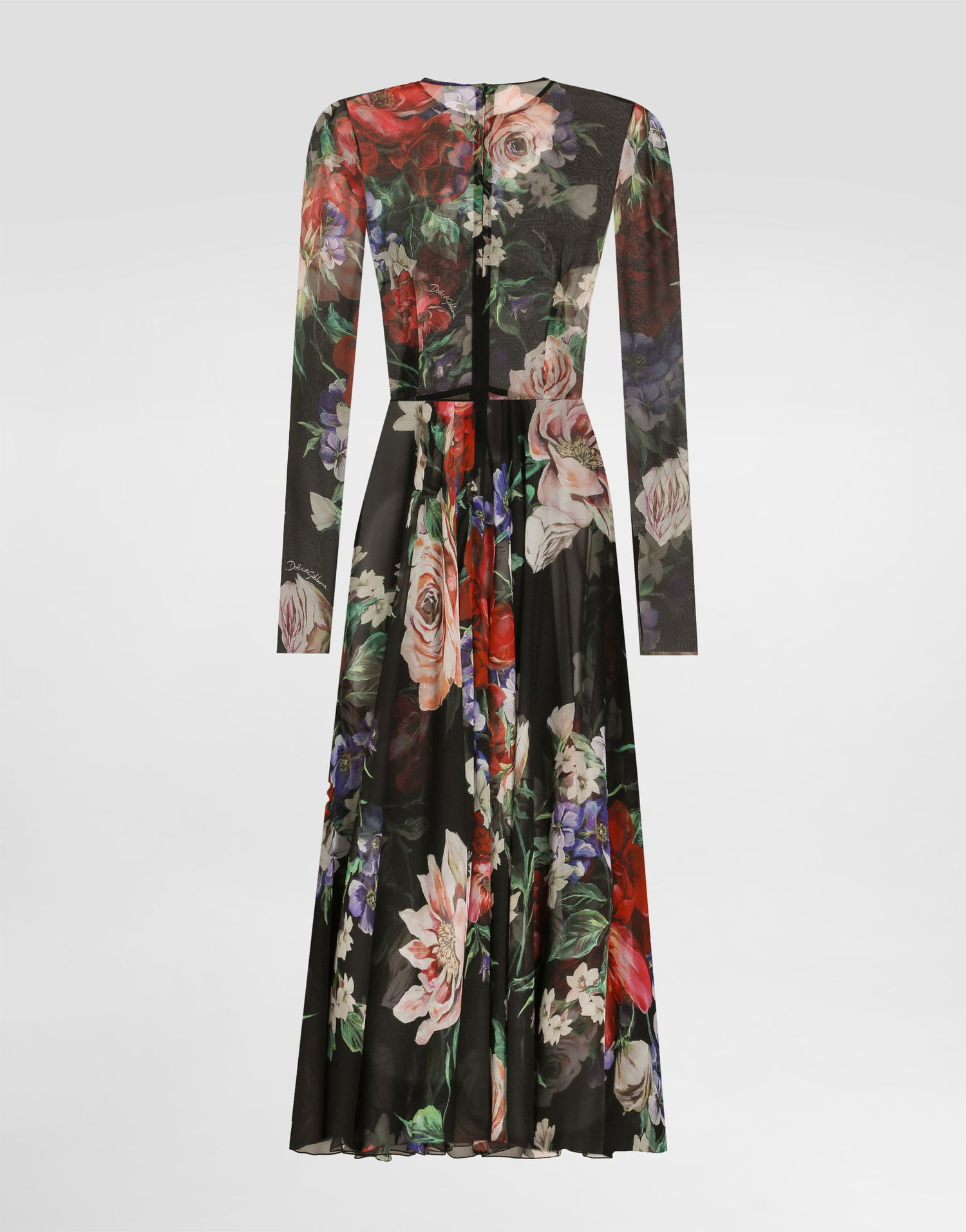 Šaty Dolce & Gabbana Dolce & Gabbana Floral-Print Chiffon Calf-Length Circle Skirt Dress Rôznofarebný | F6TUHTIS1Y7HN5PR, 1