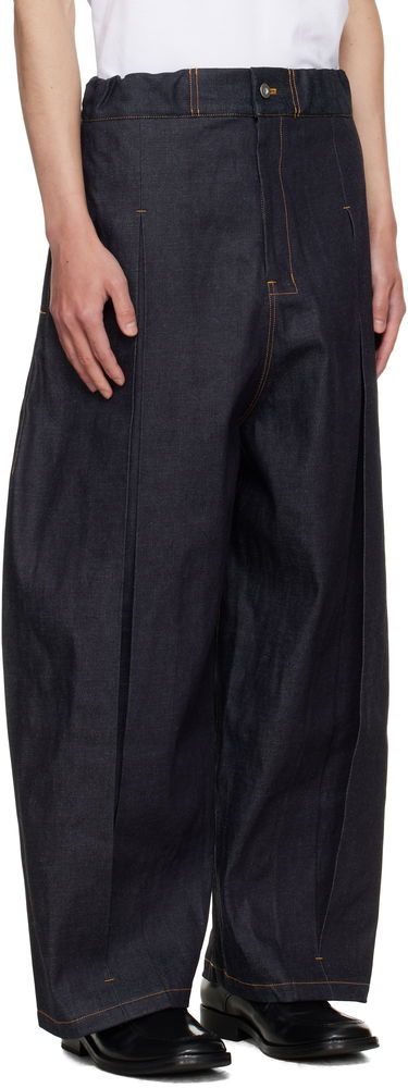 Džínsy sage NATION SAGE NATION Box Pleat Jeans Modrá | S074 BOX PLEAT TROUSER DENIM D, 4