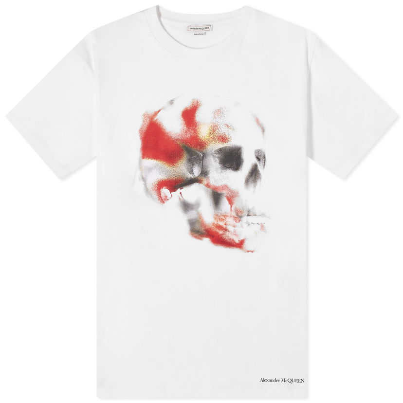 Tričko Alexander McQueen Obscured Skull Print T-Shirt Biela | 776336QTAAL-0961