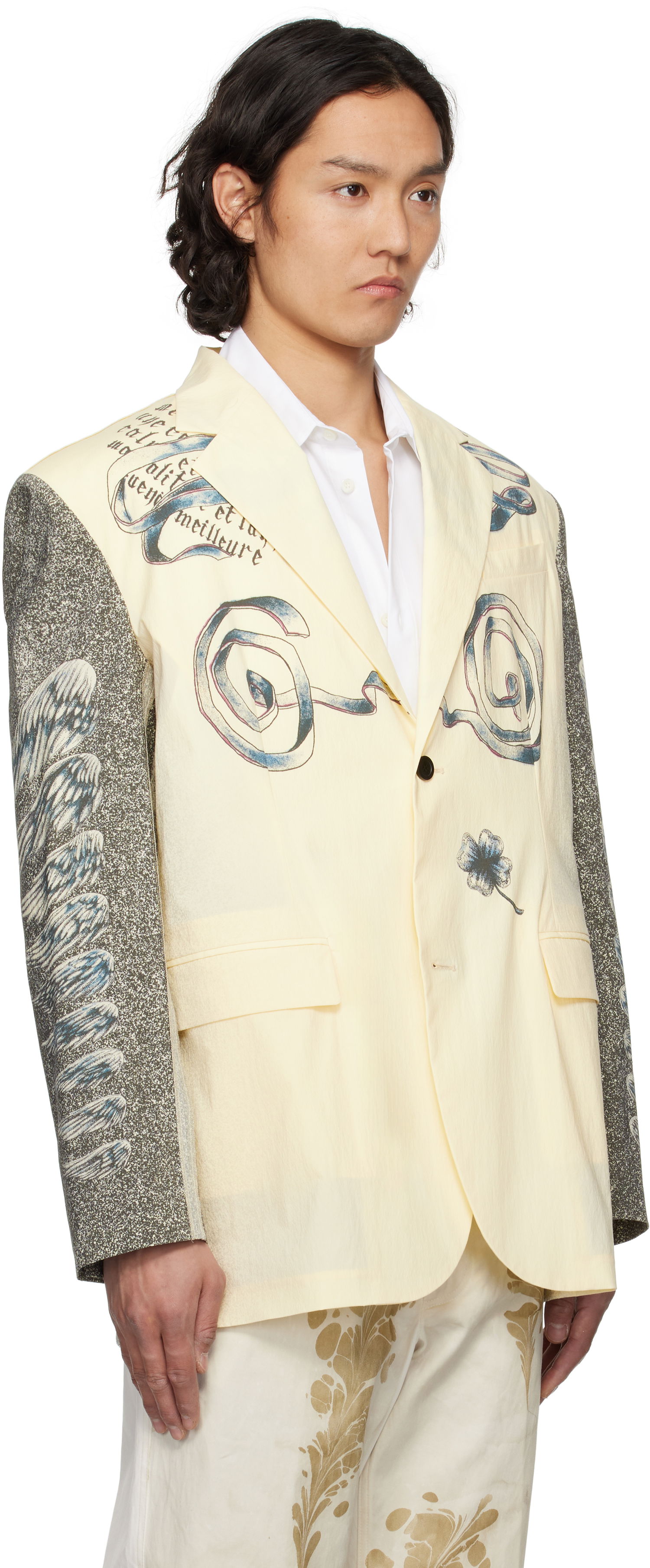 Bunda Jean Paul Gaultier Jean Paul Gaultier Multi-Tattoo Print Blazer Žltá | 25/34-U-VE105-C588-030030, 1
