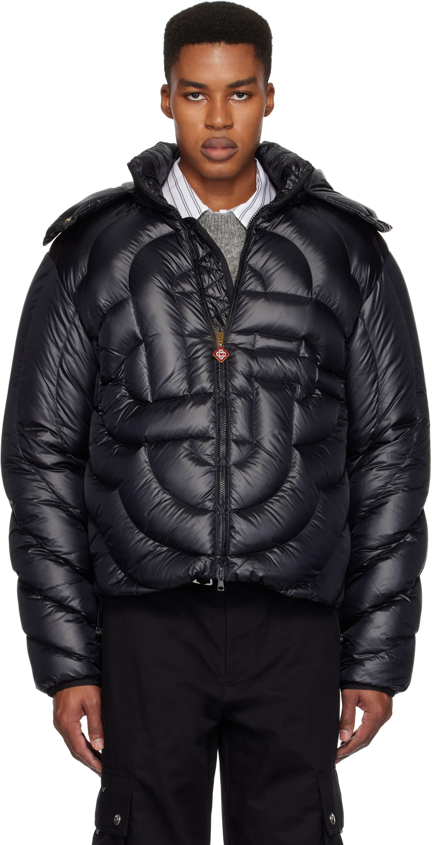 Prešívaná bunda Casablanca Quilted Puffer Down Jacket Čierna | MF24-OT-140-01, 0