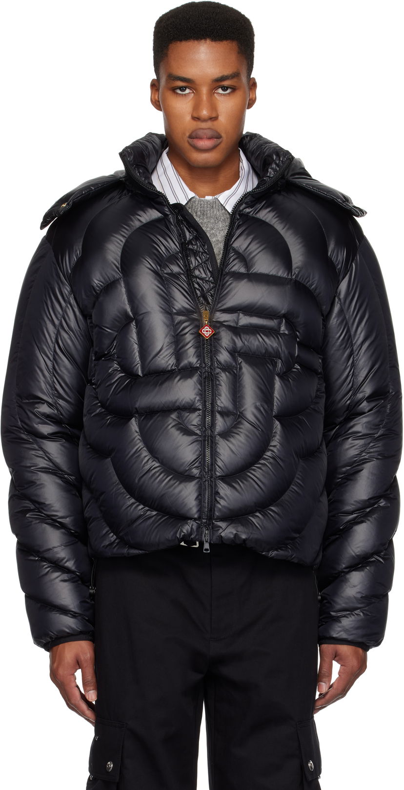 Prešívaná bunda Casablanca Quilted Puffer Down Jacket Čierna | MF24-OT-140-01