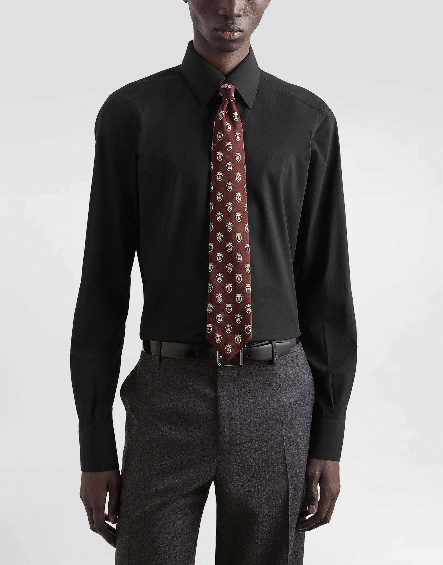Doplnky Dolce & Gabbana Dolce & Gabbana Heraldic Shields Jacquard Tie Vínová | GT147EG0JSER5232, 1